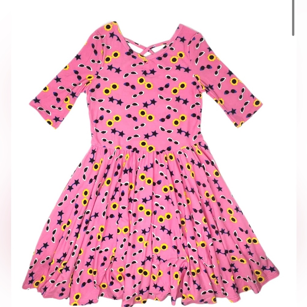 Dot dot smile Pink Sunglasses Empire Dress 2T